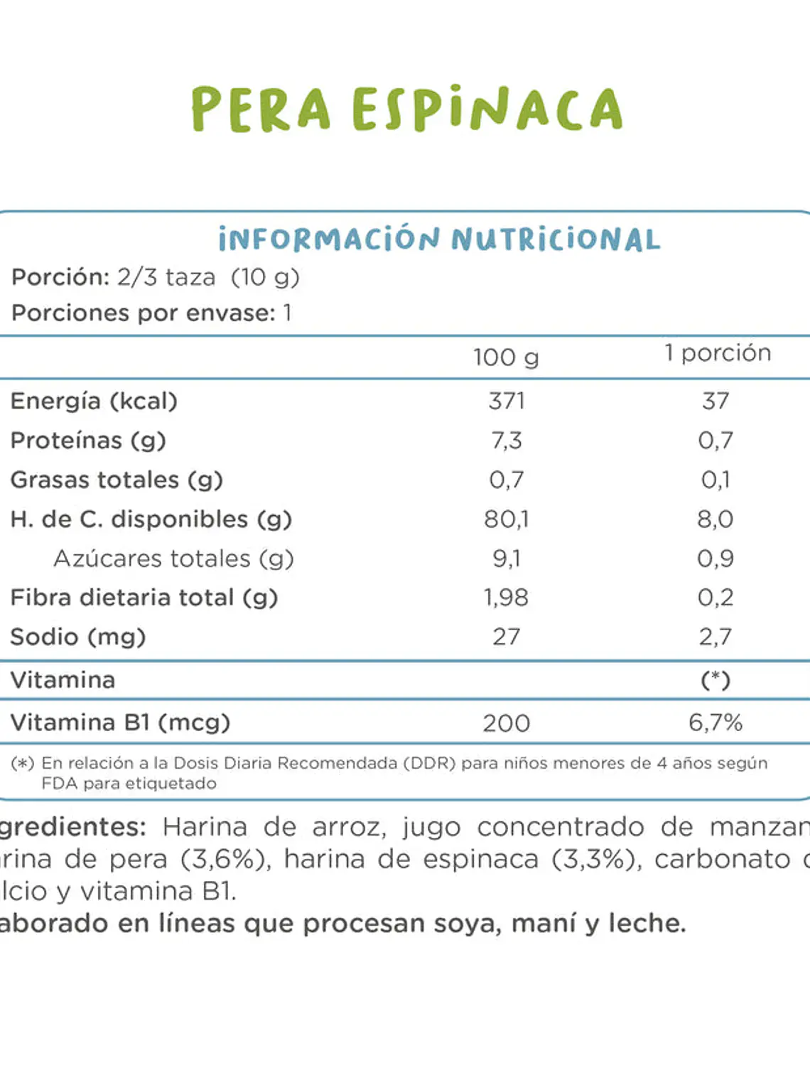 Puff Pera Espinaca 20gr 2
