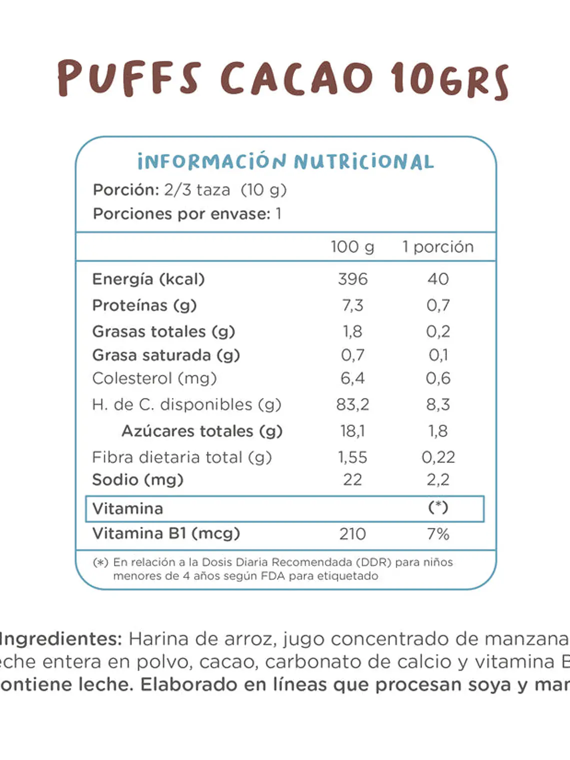 Puff Cacao +12 meses  2