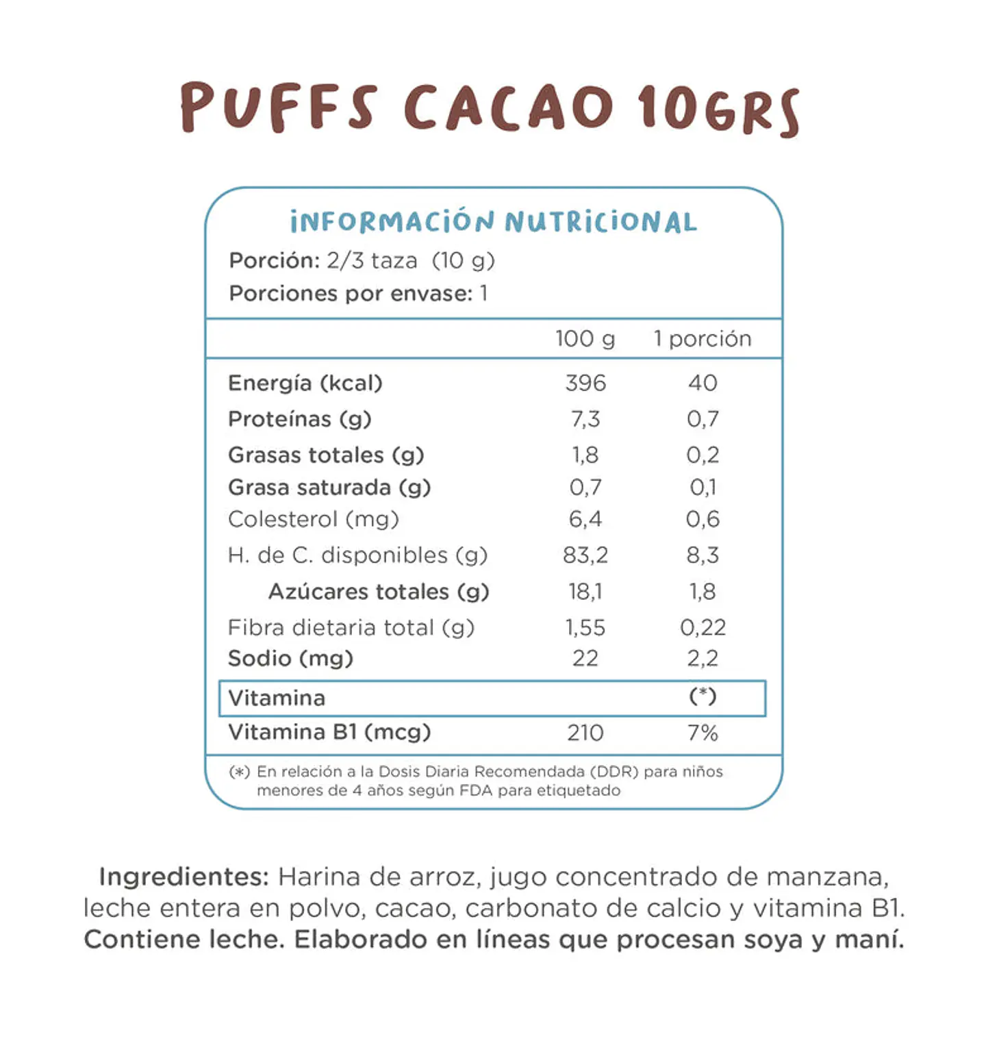 Puff Cacao +12 meses  2