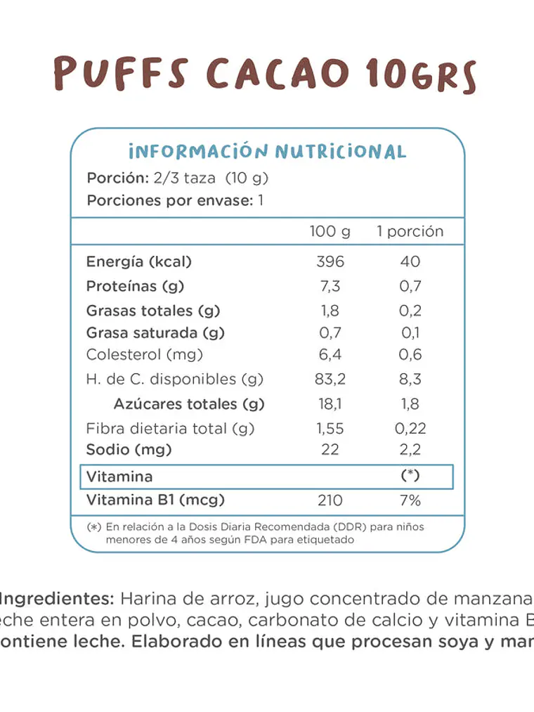 Puff Cacao +12 meses  2