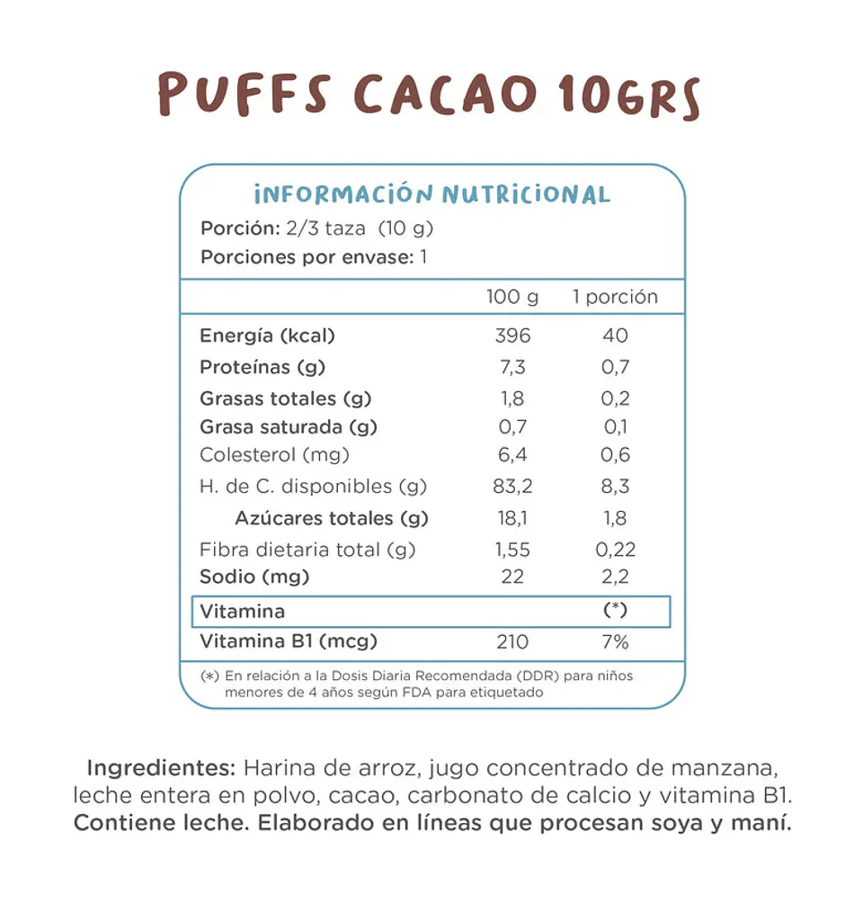 Puff Cacao +12 meses  2