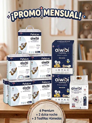 Promo Mensual 1 Manga Premium + 2 paquete Dulce Noche + 1 Pack Toallitas Húmedas 
