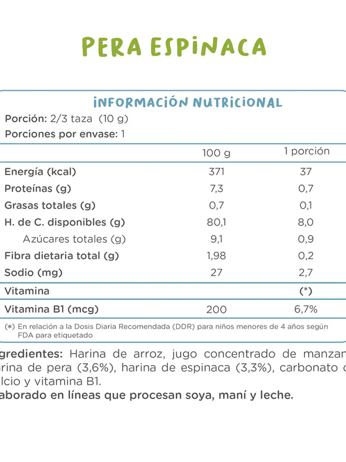 Puff Pera Espinaca 20gr 2