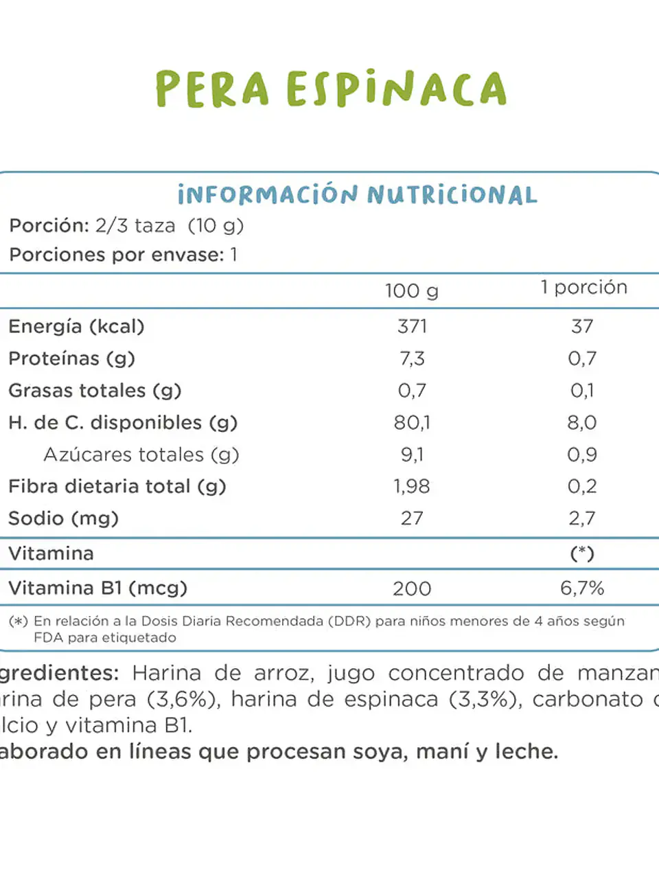 Puff Pera Espinaca 20gr 2