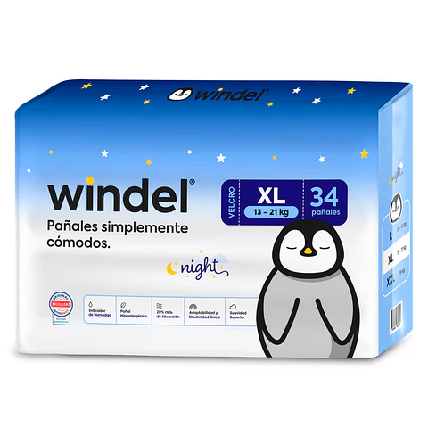 Windel Talla XG Noche 34 pañales 
