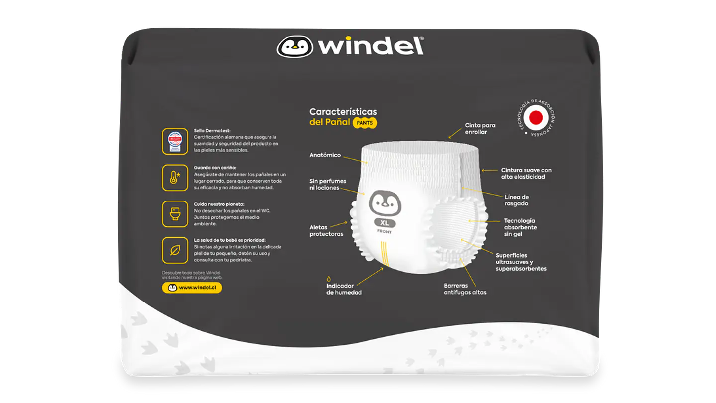 Windel Talla XG Pants 32 pañales  2
