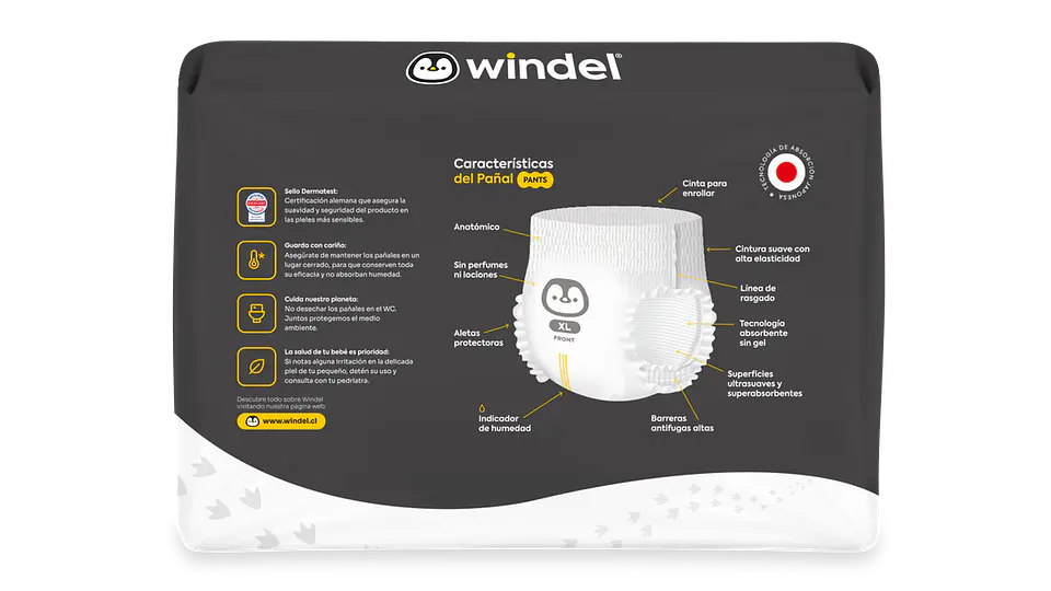 Windel Talla XG Pants 128 pañales  2