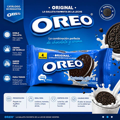 Galleta Chocolate Crema Vainilla Oreo 108 g