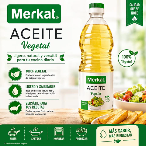 Aceite vegetal Merkat 900 ml