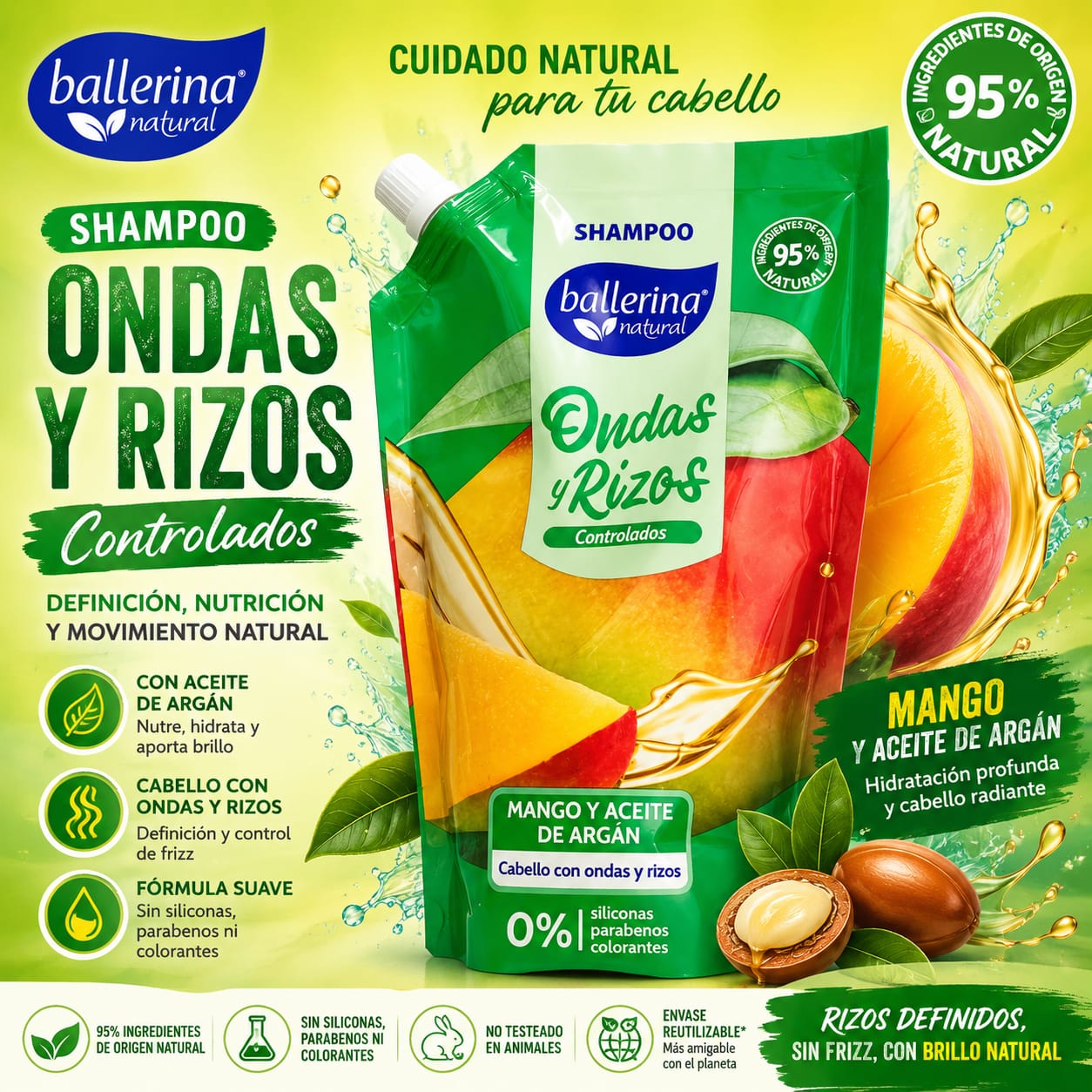 ACONDICIONADOR BALLERINA ONDAS Y RIZOS 750ML (12)
