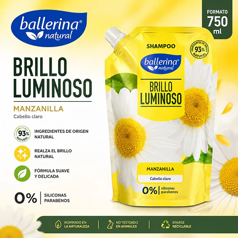 Shampoo Natural Manzanilla Ballerina 750 m