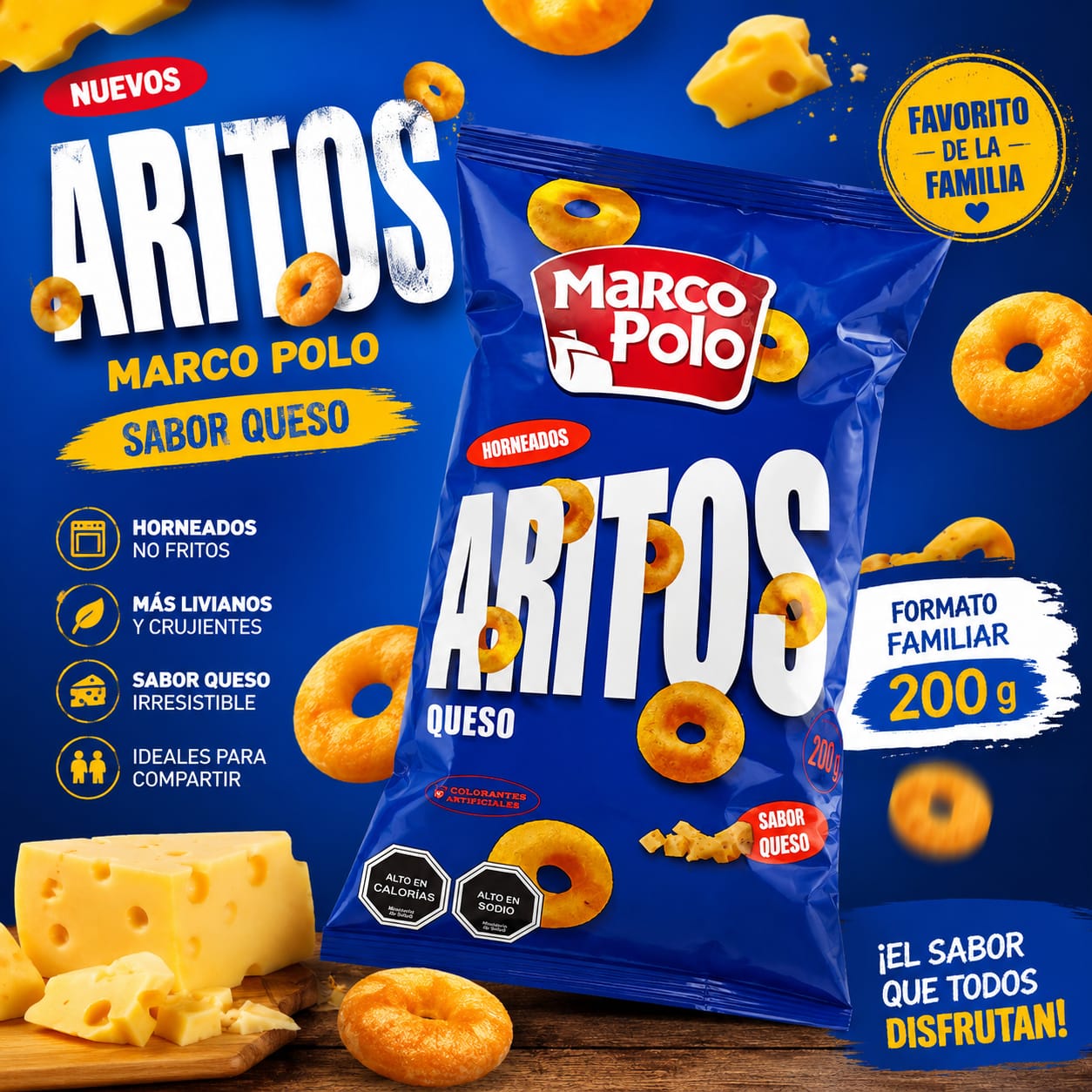 Aritos de Queso Marco Polo 200Gr
