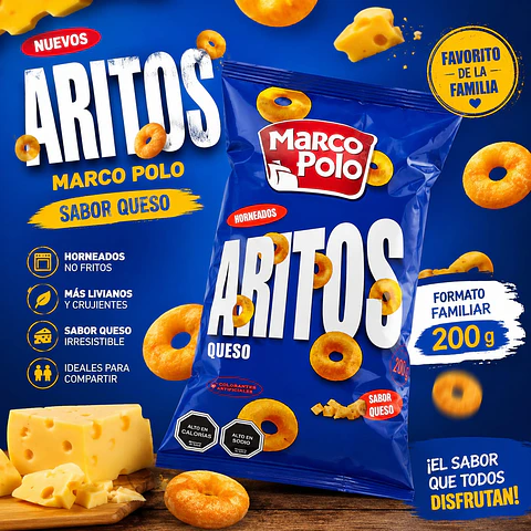 Aritos de Queso Marco Polo 200Gr