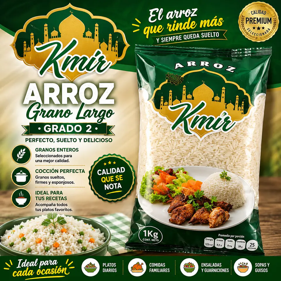 Arroz Grado 2 Premium Bolsa Kmir 1 Kg 1