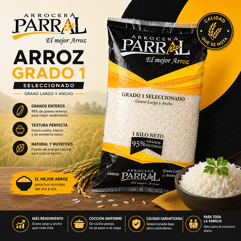 Arroz Grado 1 Arrocera Parral 1 Kg