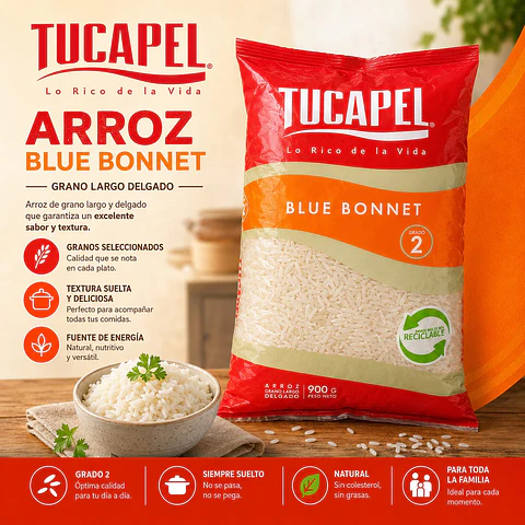 Arroz Grado 2 Grano Largo Bolsa Tucapel 1 kg