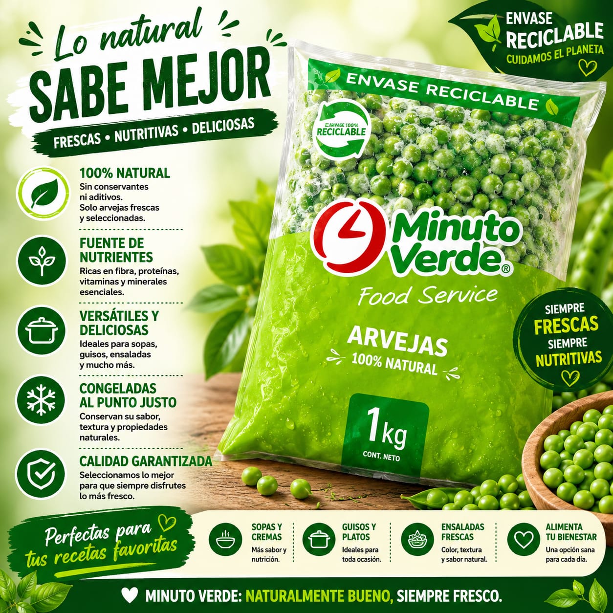 Arvejas Minuto Verde 1 Kg