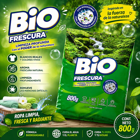 Detergente en Polvo Bosque Nativo Bio Frescura  800 g