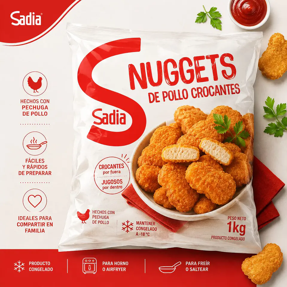 Nuggets de Pollo Crocantes Sadia 1 Kg 1