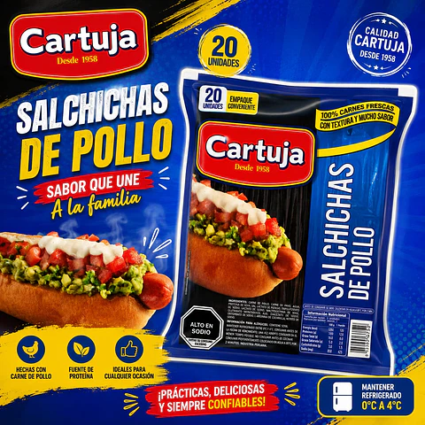 Salchichas de Pollo Cartuja 20 Un 