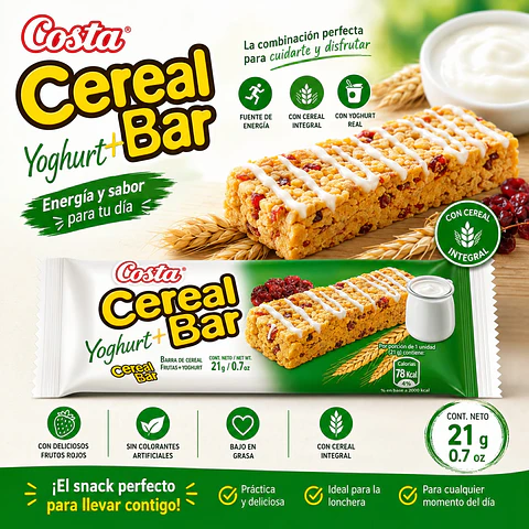 Barra de Cereal Yoghurt+ Cerealbar  18 gr