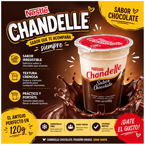 Postre Crema sabor Chocolate Chandelle 120 g
