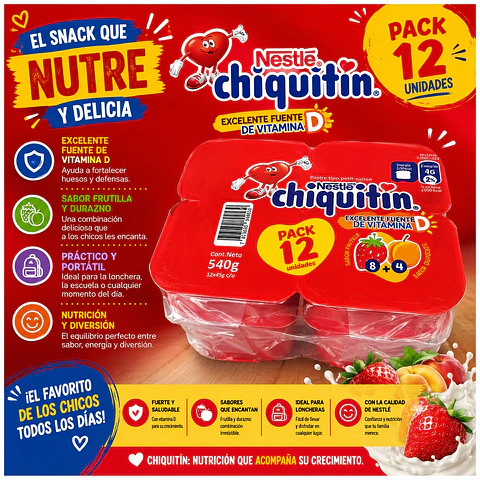 Chiquitín Sabor Frutilla Multipack 12 Un