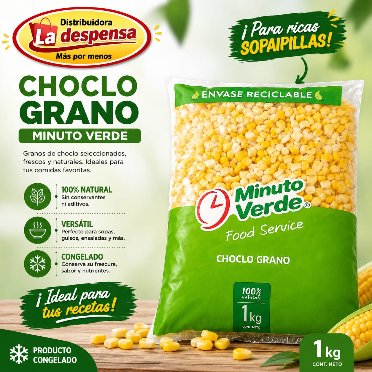 CHOCLO 1KG GRANO MINUTO VERDE (16)