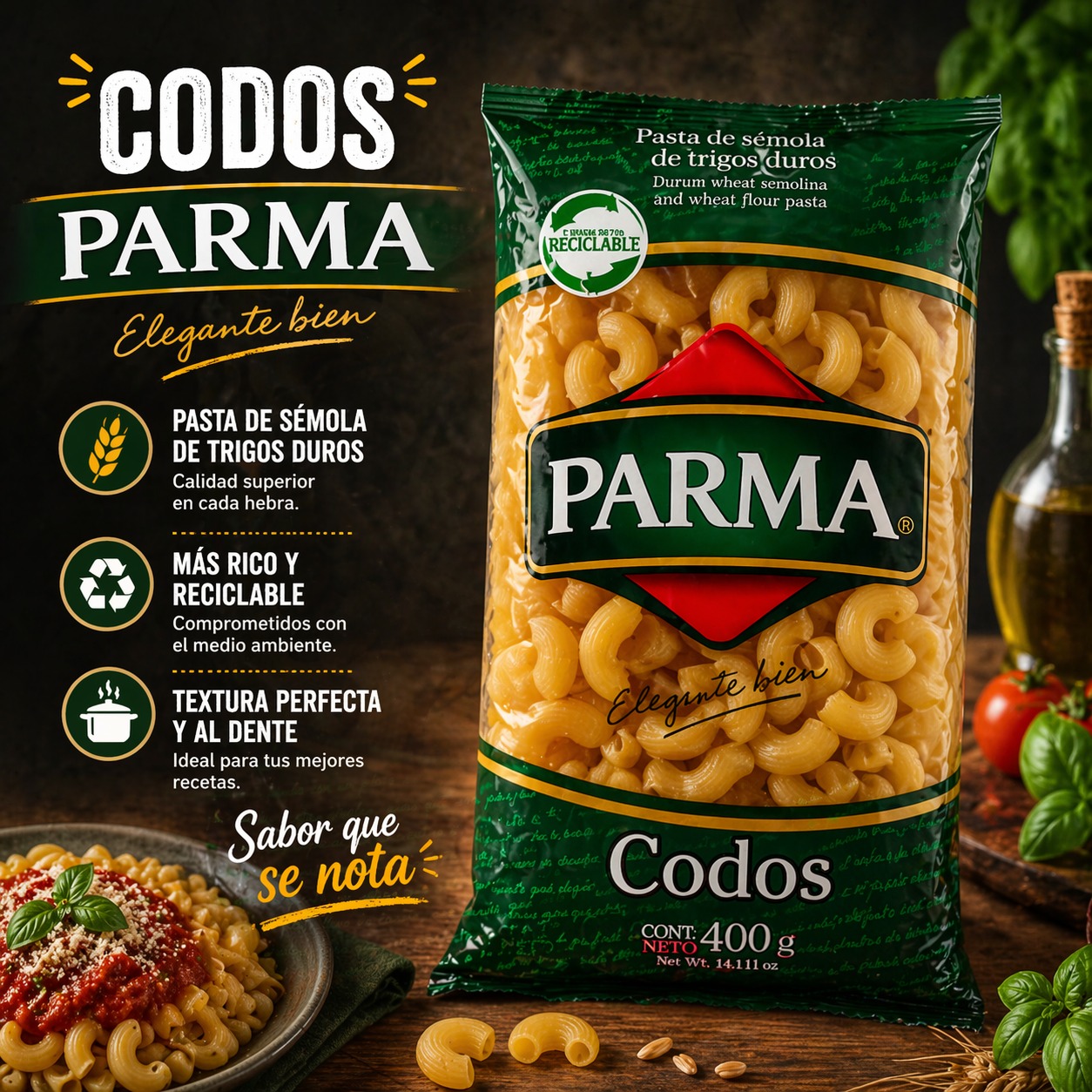 Pasta codos Parma 400 g