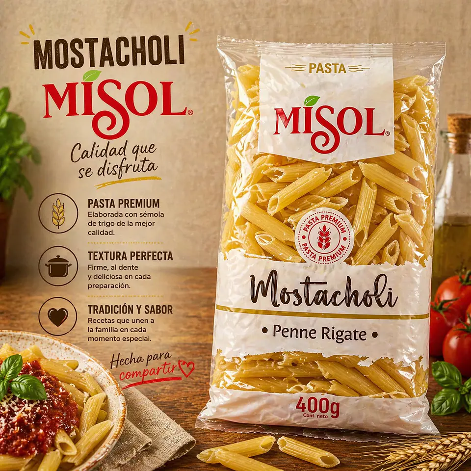 Fideos Pasta Mostacholi Misol 400gr 1