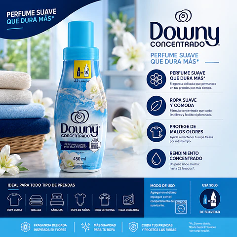 Suavizante Concentrado Líquido Brisa Suave Downy Botella 450 ml