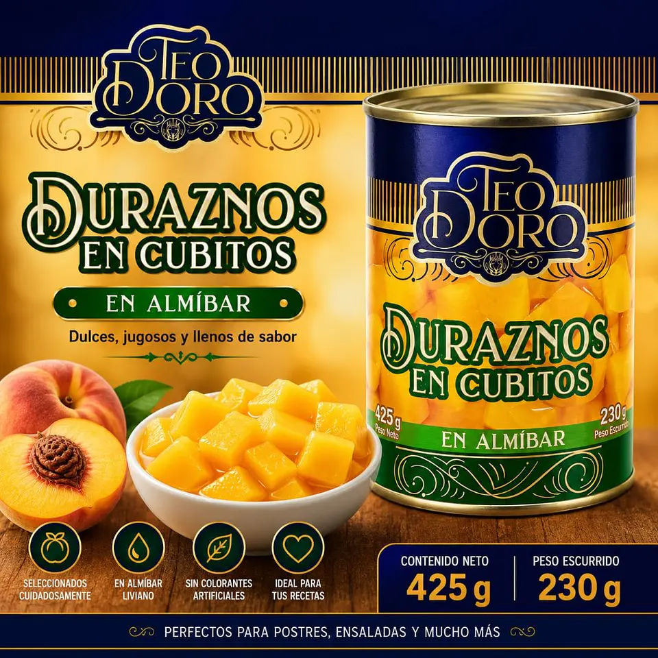 Durazno en cubitos Teodoro 425g - 230g drenado 1