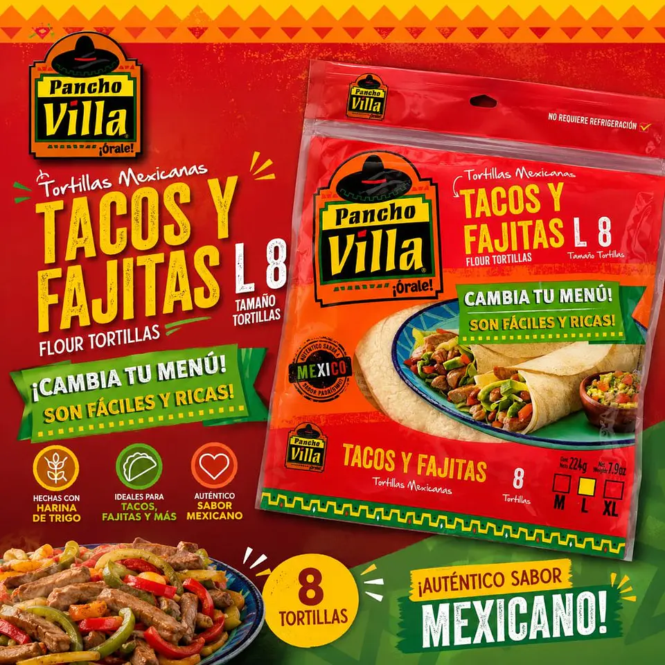 Tortillas L Pancho Villa 8 Un  1