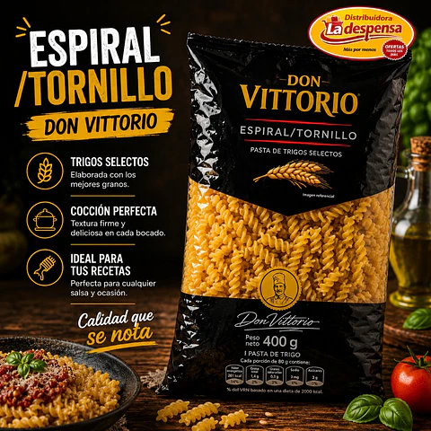 Fideos Espiral Tornillo Don Vittorio 400g