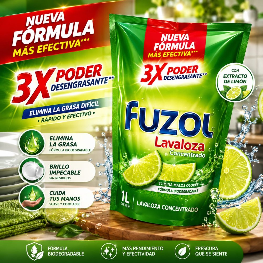 Lavalozas Líquido Limón Fuzol 1 L