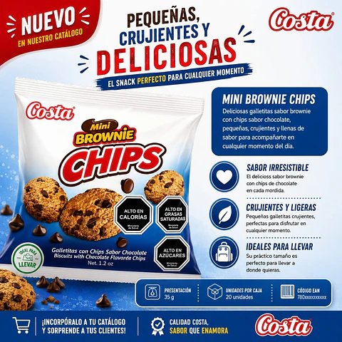 Galleta Mini Choco Chips Costa 35 g