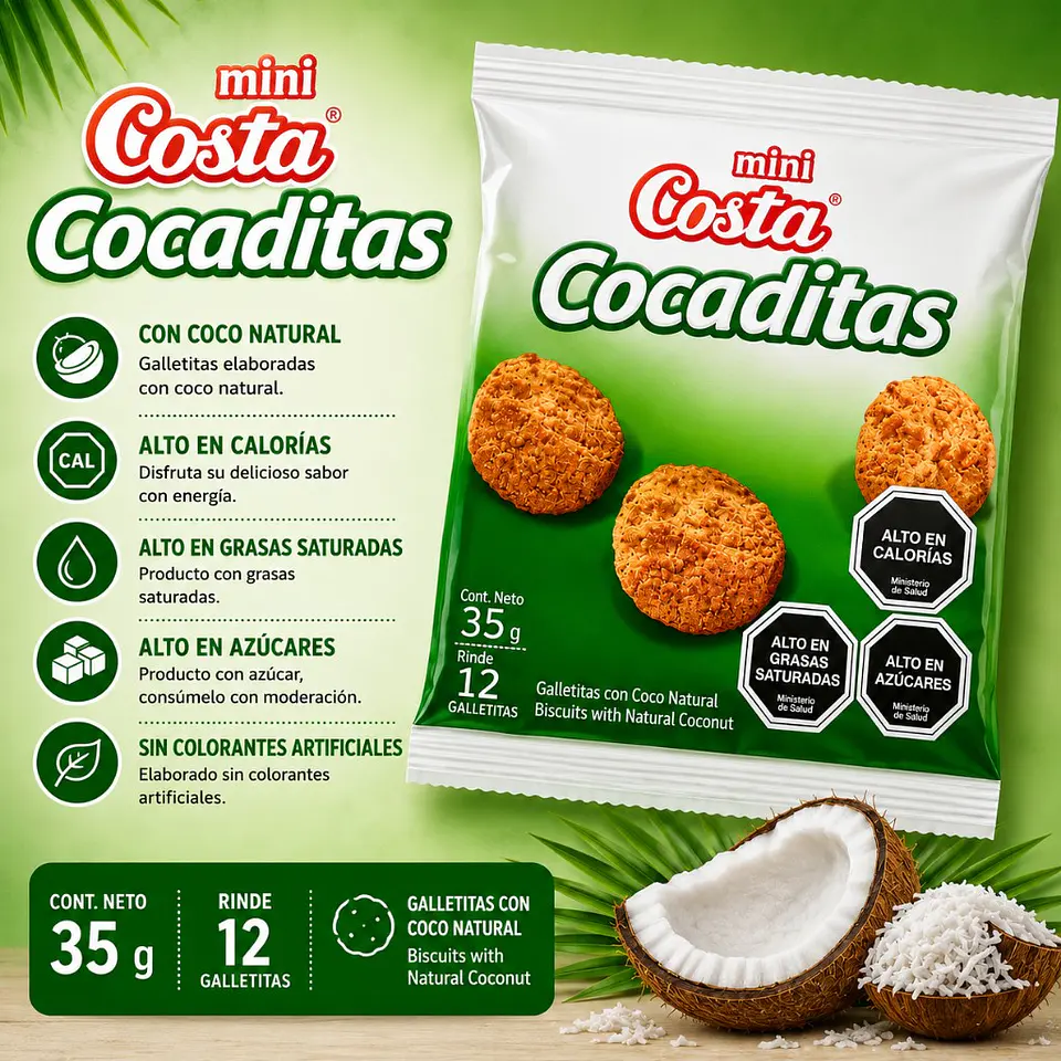 Galletas Mini Cocadita Costa 35 g 1