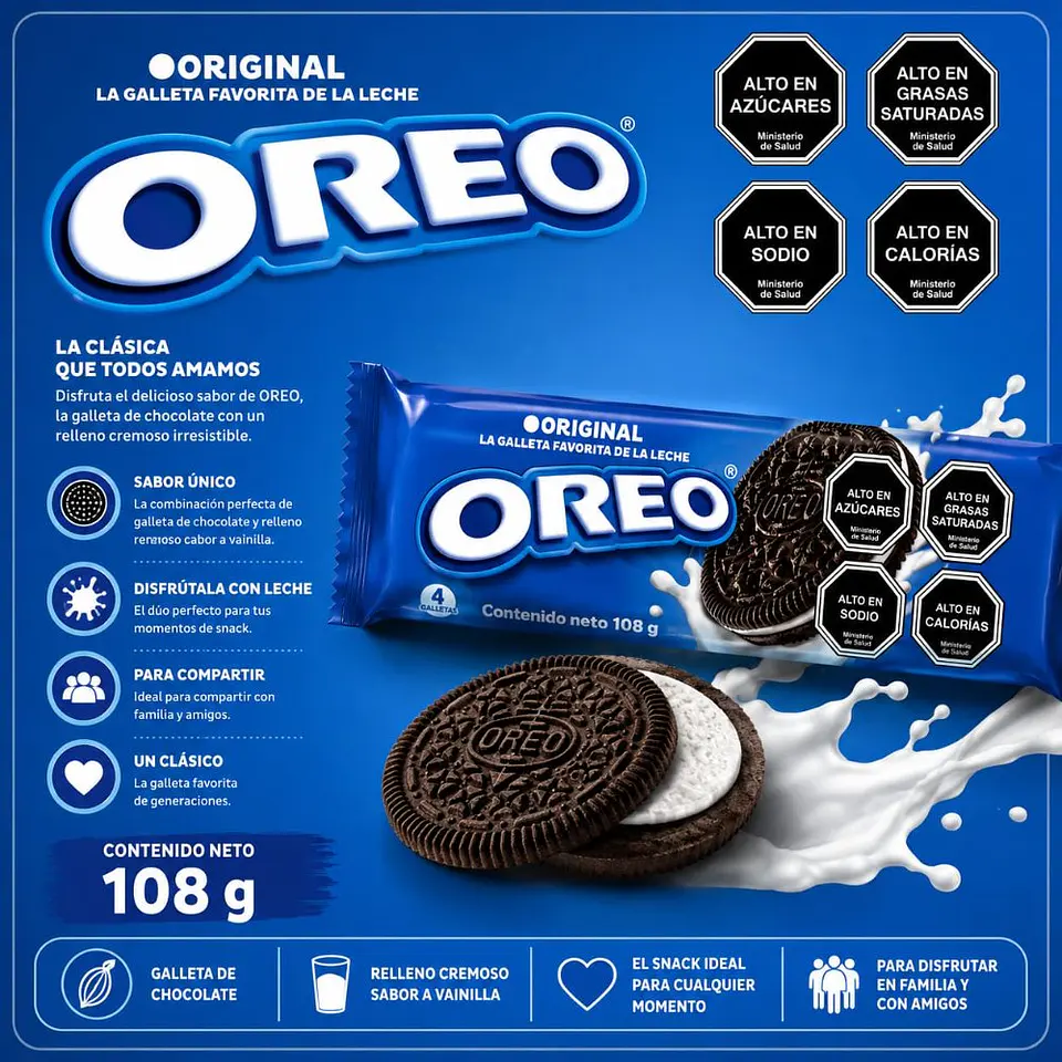 Galleta Oreo Chocolate Crema Vainilla 108 g 1