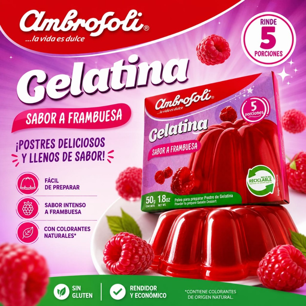 Gelatina Frambuesa Ambrosoli 50 g