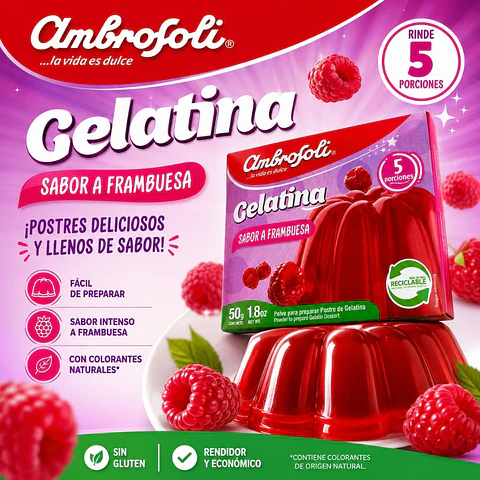 Gelatina Frambuesa Ambrosoli 50 g