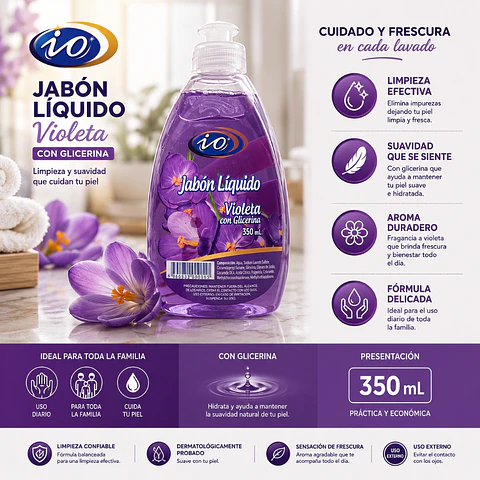 Jabon Liquido Violeta io 350ml