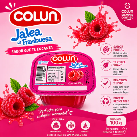 Jalea sabor frambuesa Colun 100g
