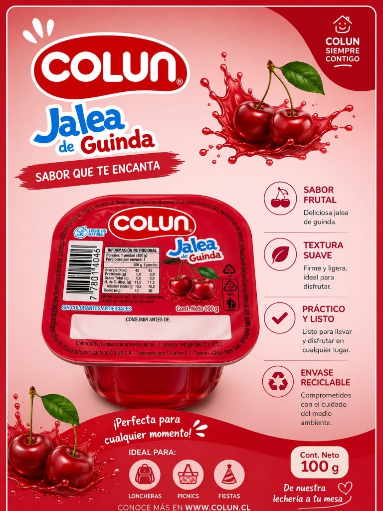 Jalea sabor Guinda Colun 100g