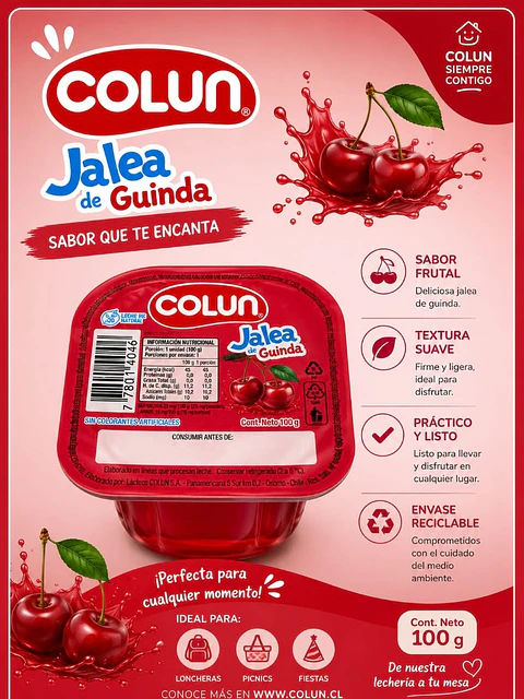 Jalea sabor Guinda Colun 100g
