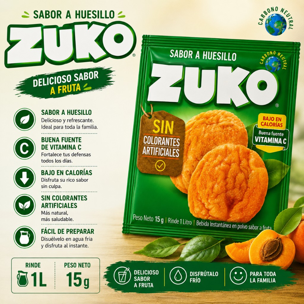 Jugo en Polvo Sabor Huesillo Zuko 15 g
