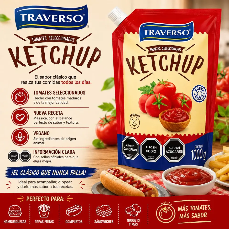 Ketchup Traverso 1000g 1