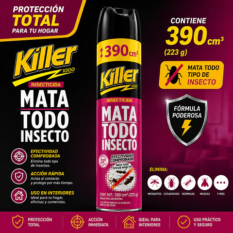 Insecticida Aerosol Mata Todo Insectos Killer 390 ml