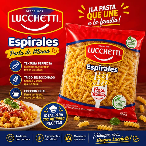 Fideo Pasta Espirales Lucchetti 400 g