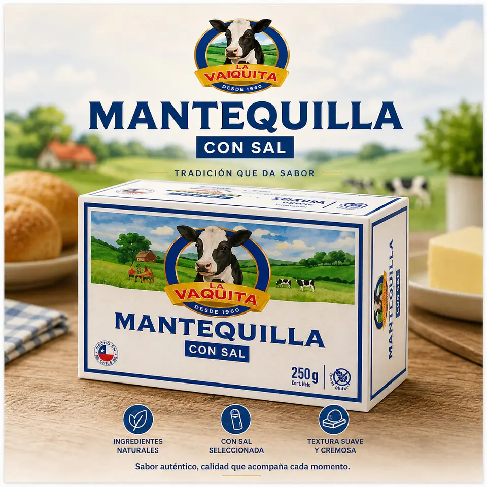 Mantequilla con sal La Vaquita 250g 1
