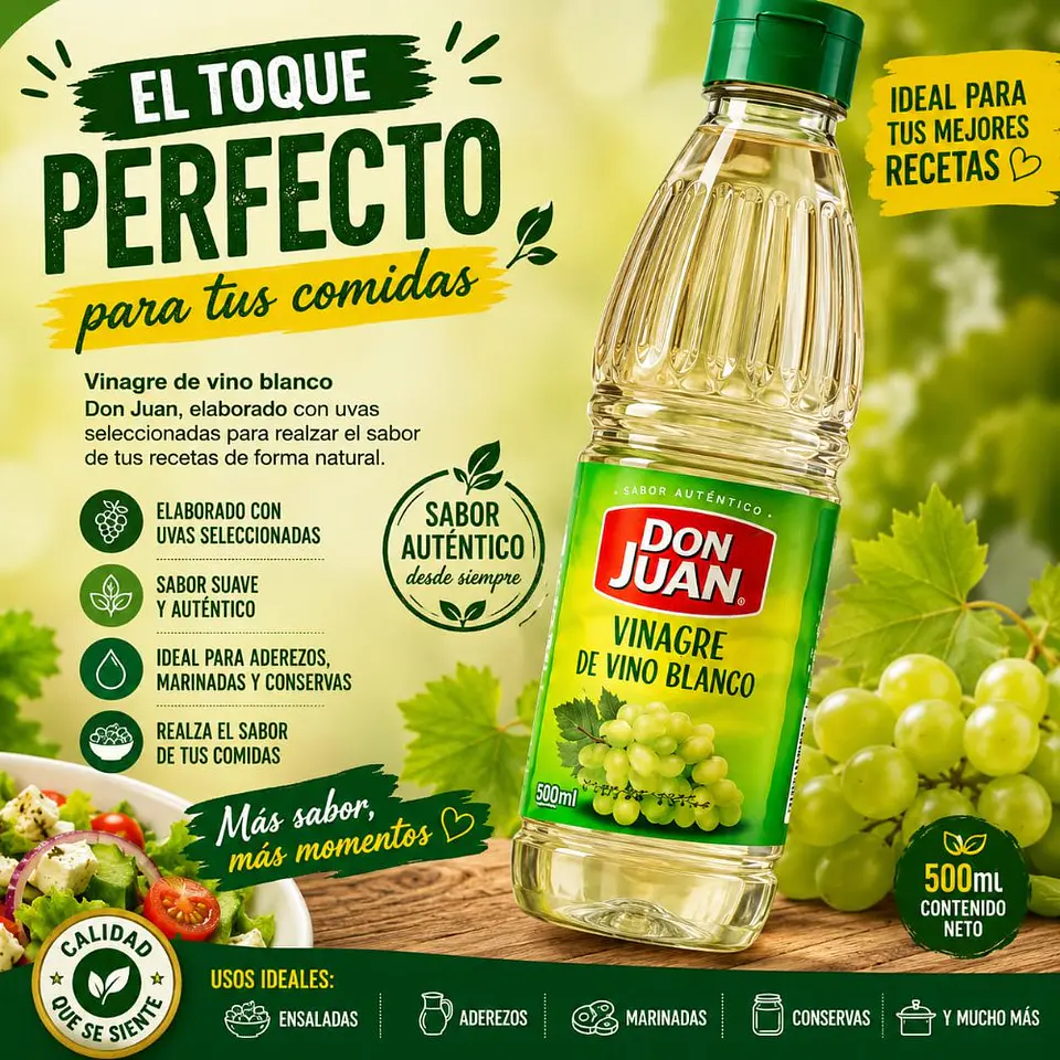 Vinagre de Vino Blanco Don Juan 500ml 1